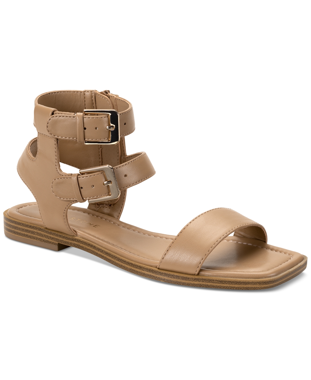 Shop Sun + Stone Women's Monaaco Buckled Ankle-strap Sandals, Created For Macy's In Nude