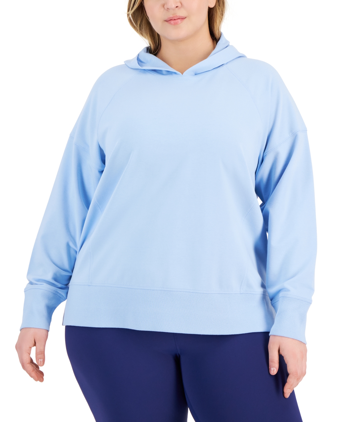 Shop Id Ideology Plus Size Comfort Hooded Sweatshirt, Created For Macy's In Skysail Blue