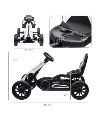 Kids Pedal Go Kart, Outdoor Ride on Toy with Adjustable Seat, Swing Axle, Handbrake, 4 Non-Slip EVA Wheels for Boys and Girls Aged 3-8 Years Old