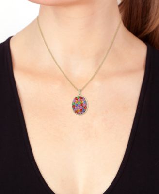 EFFY&reg; Multi-Gemstone (5-7/8 ct. t.w.) & Diamond (1/2 ct. t.w.) 18" Pendant Necklace in 14k Gold