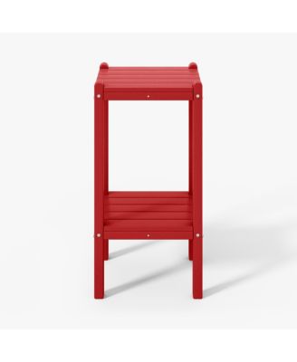 36" Outdoor Adirondack HDPE 2-Tier Patio Side Table