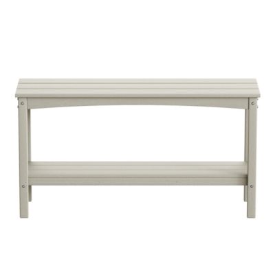 55" Outdoor Patio HDPE Adirondack 2-Tier Shelf Console Table