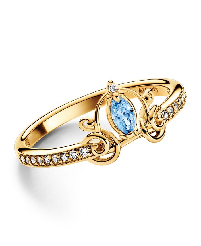 Pandora 14K Gold Plated Disney Cinderella Ring Macy s
