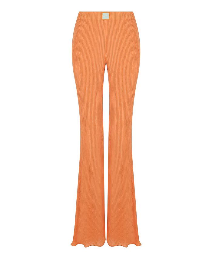 Anna-Kaci Women's High-Waisted Flare Pants with Twist Knot Detail