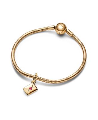 14K Gold-Plated Love Envelope Dangle with Red Charm