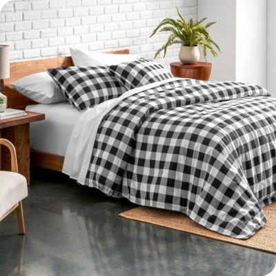 90" x 90"Bare Home Cotton Flannel Full/Queen Duvet Cover Set