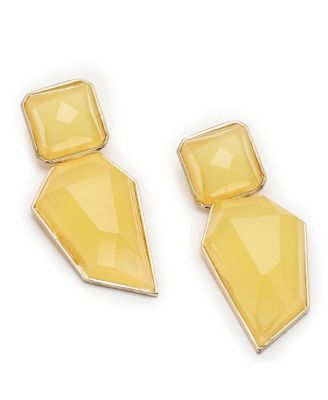 Women's Yellow  Abstract Stone Drop Earrings