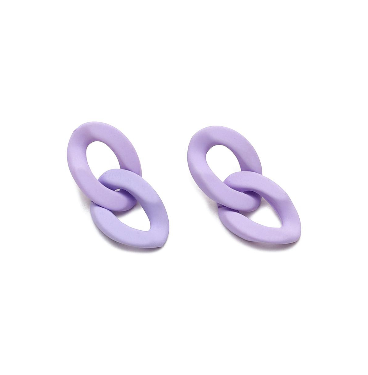 Women's Purple Chain-link Drop Earrings - Purple
