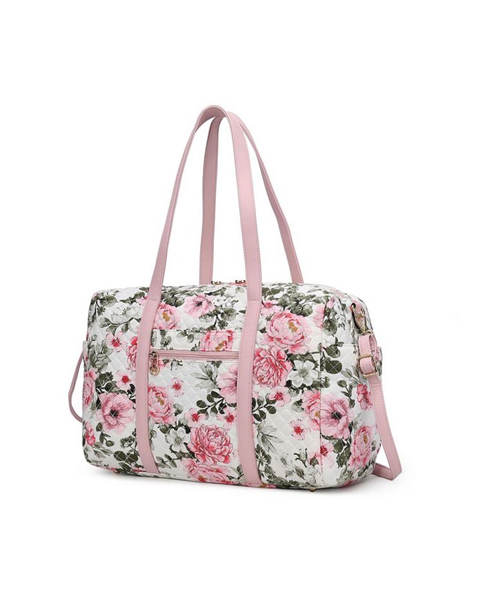MKF Collection Khelani Quilted Cotton Botanical Pattern Women's Duffle