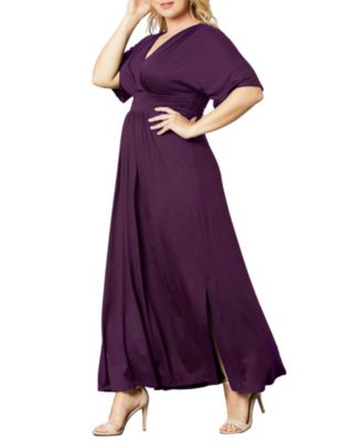Women's Plus Size Vienna Kimono Sleeve Long Maxi Dress