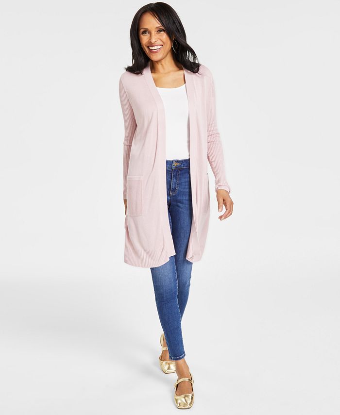 Ribbed Lightweight Duster Cardigan