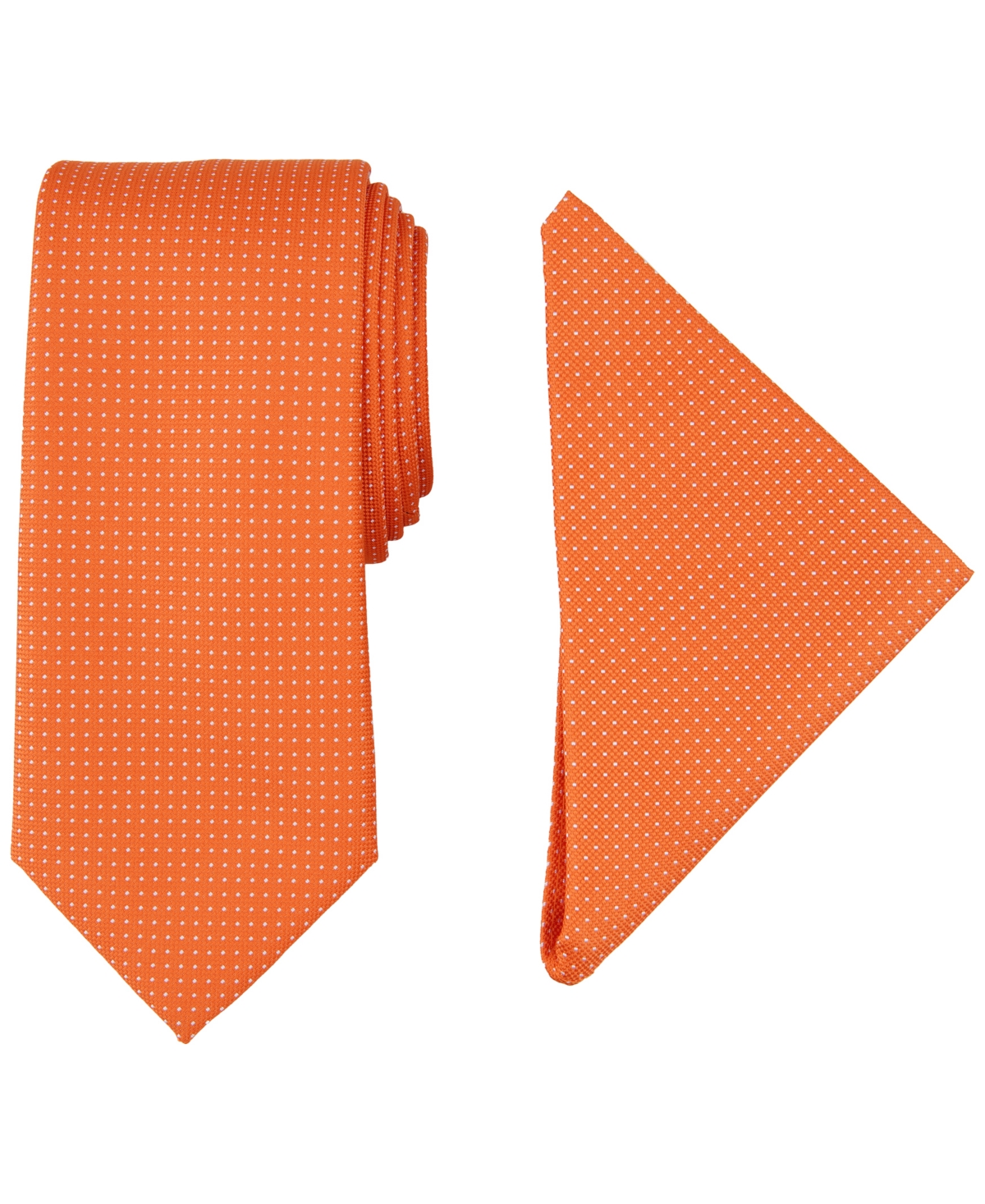 Nautica Men's Tjorn Dot Te & Pocket Square Set In Orange