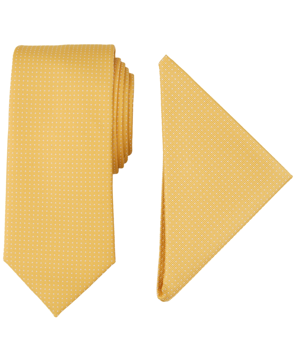 Nautica Men's Tjorn Dot Te & Pocket Square Set In Yellow
