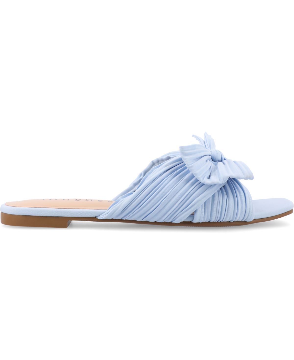 Shop Journee Collection Women's Serlina Bow Flat Sandals In Light Blue
