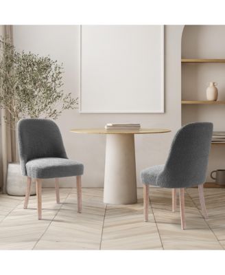 Mid-Century Modern Upholstered Boucle Dining Chair (Set of 2)