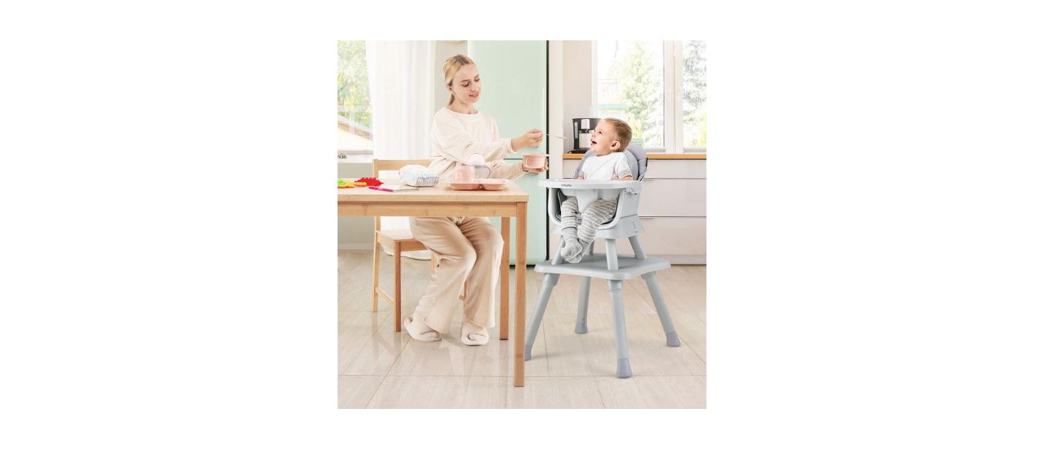 8-in-1 Convertible Baby High Chair with Adjustable Removable Tray