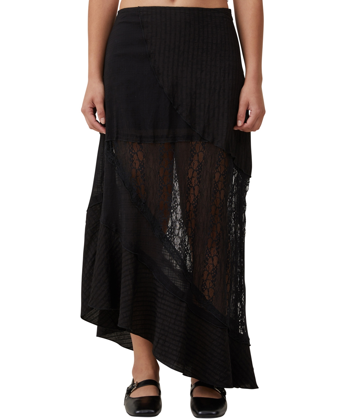Women's Millie Asymmetrical Maxi Skirt - Black