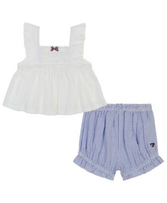 Tommy Hilfiger Baby Girls Eyelet Baby Doll Top and Seersucker Bloomer Shorts Set Macy s