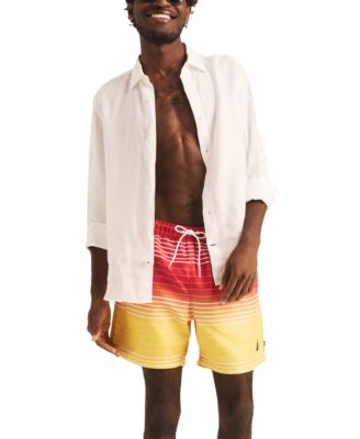 Men's Ombre Stripe Full Elastic 6" Swim Trunks