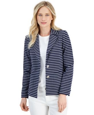 Nautica Jeans - Women's Sail Striped Double-Button Knit Blazer