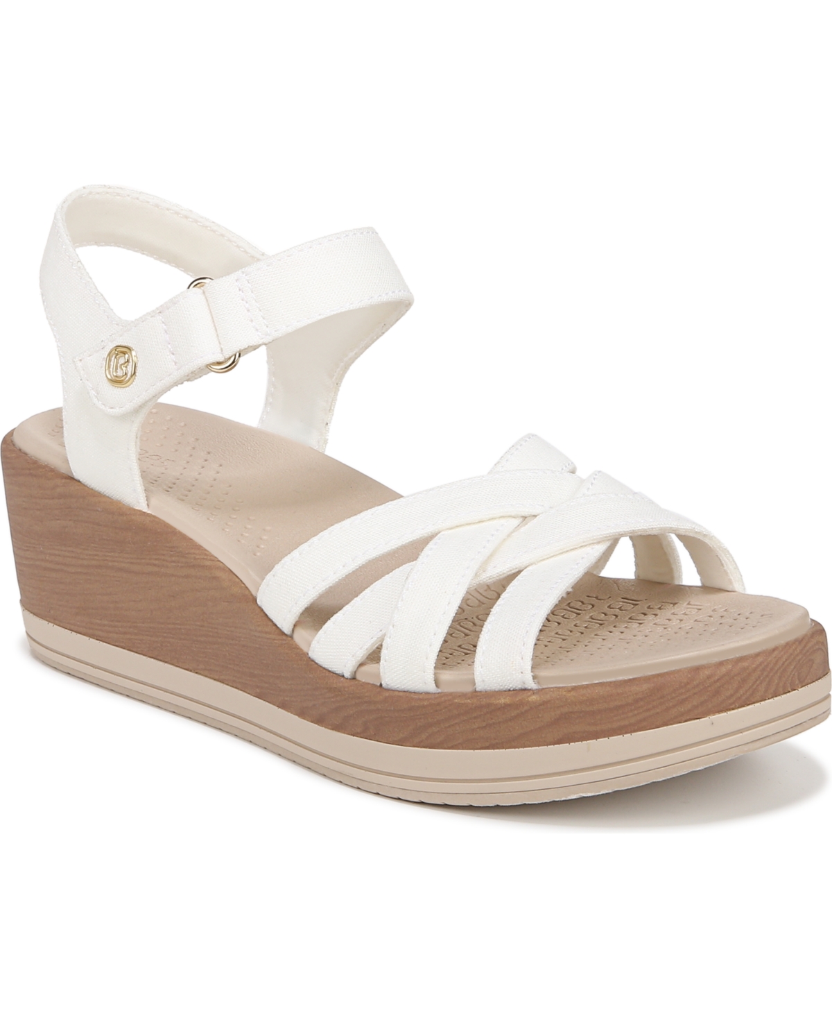 Shop Bzees Rhythm Washable Strappy Sandals In White Fabric