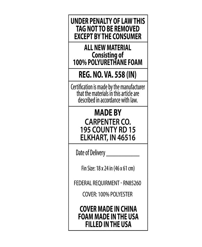 Carpenter Co. Comfort Tech Serene Foam Traditional Pillow, Standard Macy's