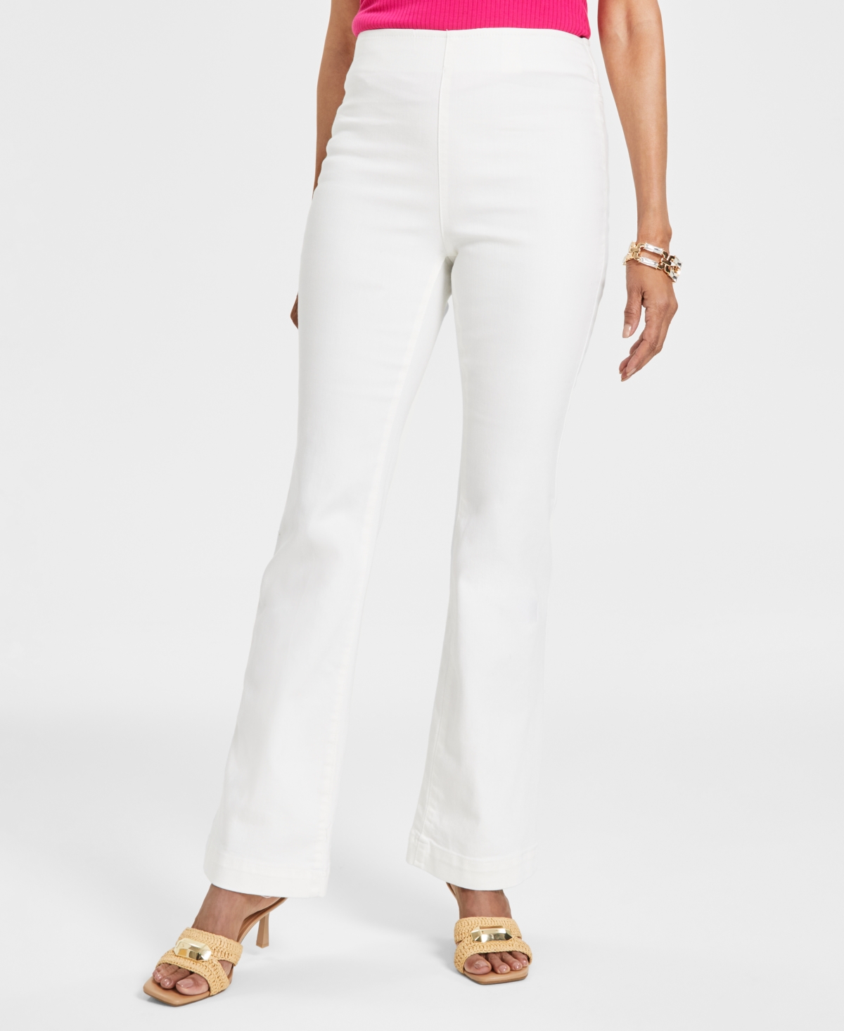 Shop Inc International Concepts Women's Bootcut Pull-on Jeans, Created For Macy's In Bright White
