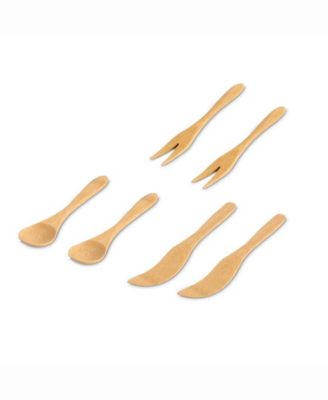 Maison Du Fromage 19-Piece Burnished Bamboo Charcuterie Rectangular Cheese Board and Tools Set