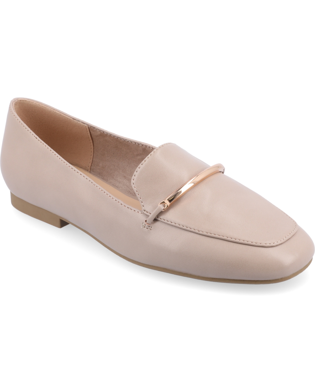 Shop Journee Collection Women's Wrenn Slip On Loafers In Taupe Faux Leather- Polyester,polyureth