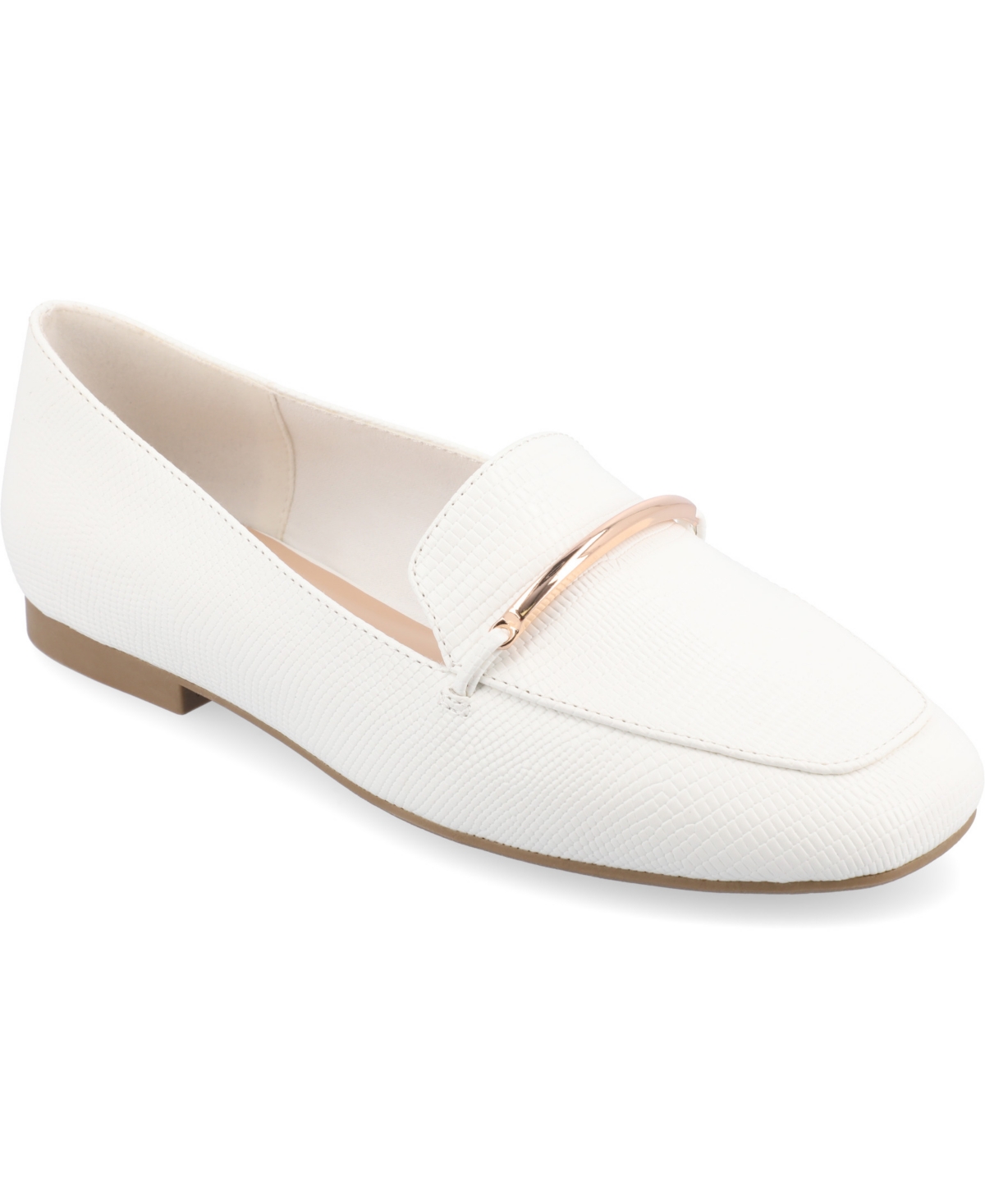 Shop Journee Collection Women's Wrenn Slip On Loafers In White Faux Leather- Polyester,polyureth
