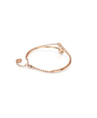 Swarovski Swan, Black, Rose Gold-Tone Iconic Swan Bangle
