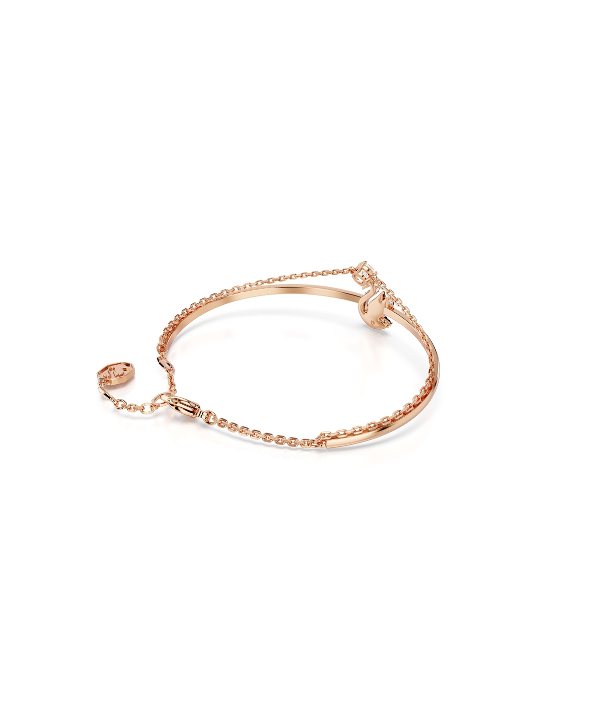 Swarovski Swan, Rose Gold-Tone Iconic Swan Bangle Bracelet - Black