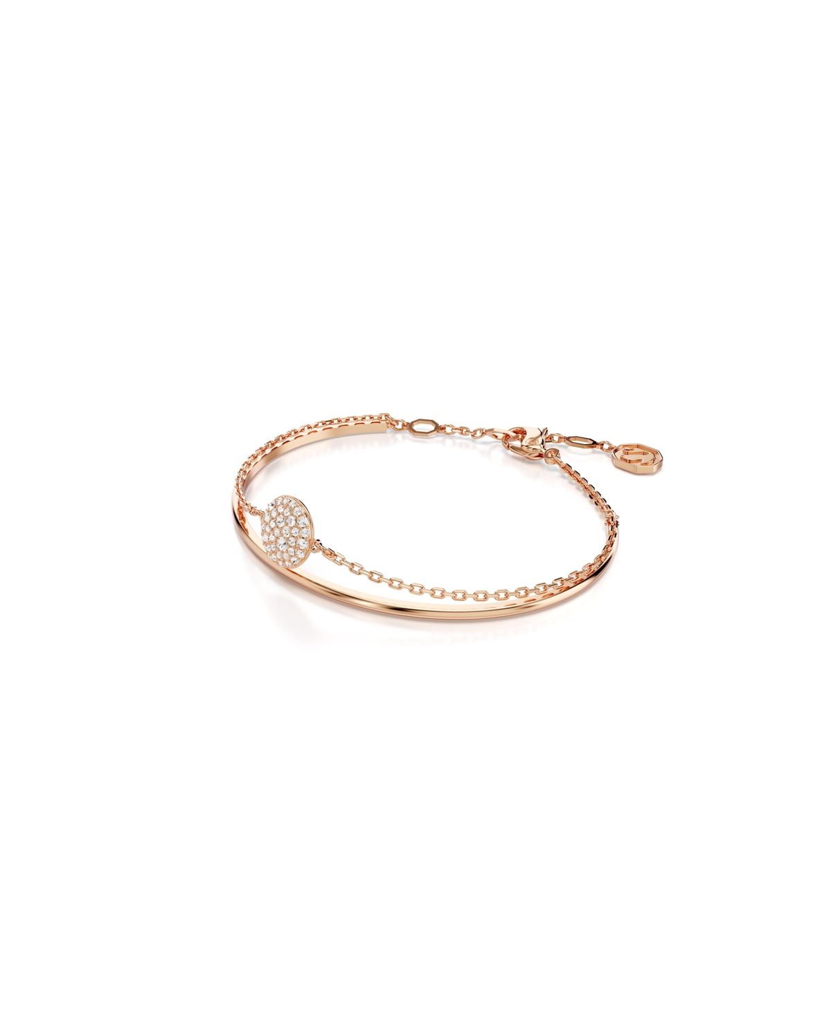 Swarovski White, Rhodium Plated orTone Meteora Bangle Bracelet - Rose Gold