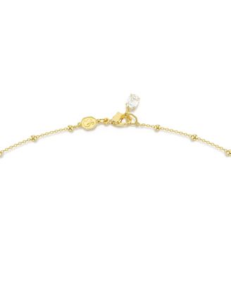 Round Cut, White, Gold-Tone Imber Strand age Necklace