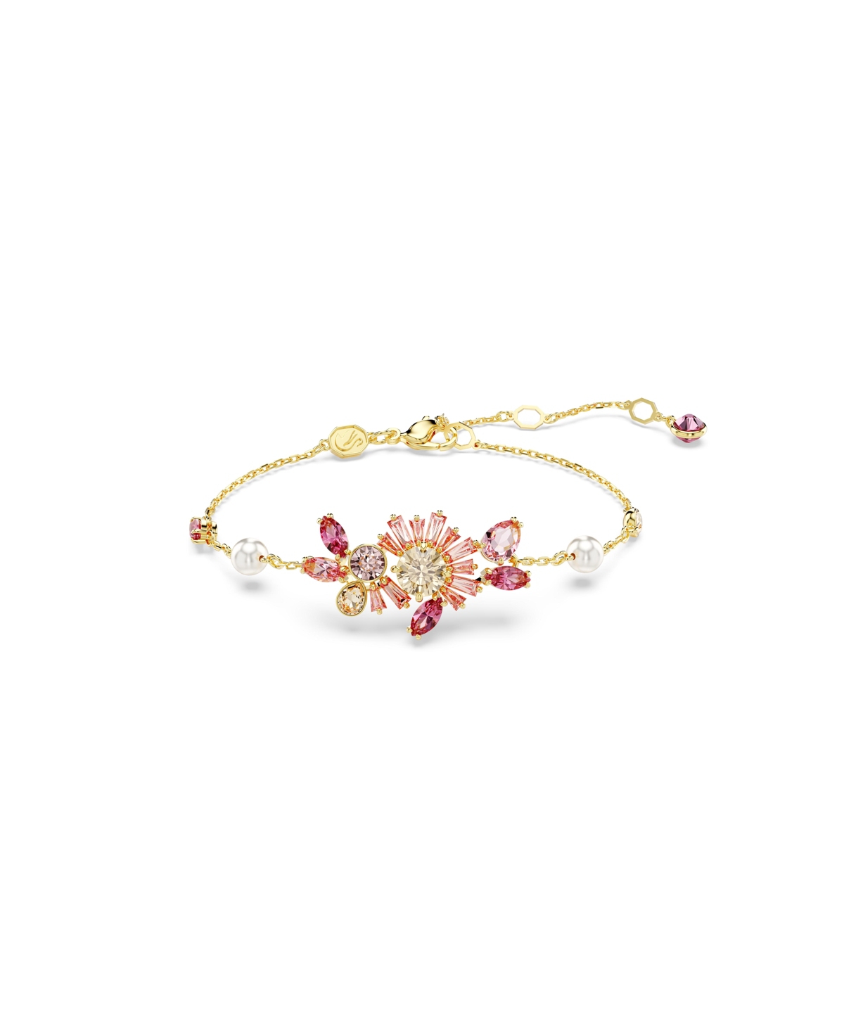Swarovski Mixed Cuts, Flower, Pink, Gold-tone Gema Bracelet