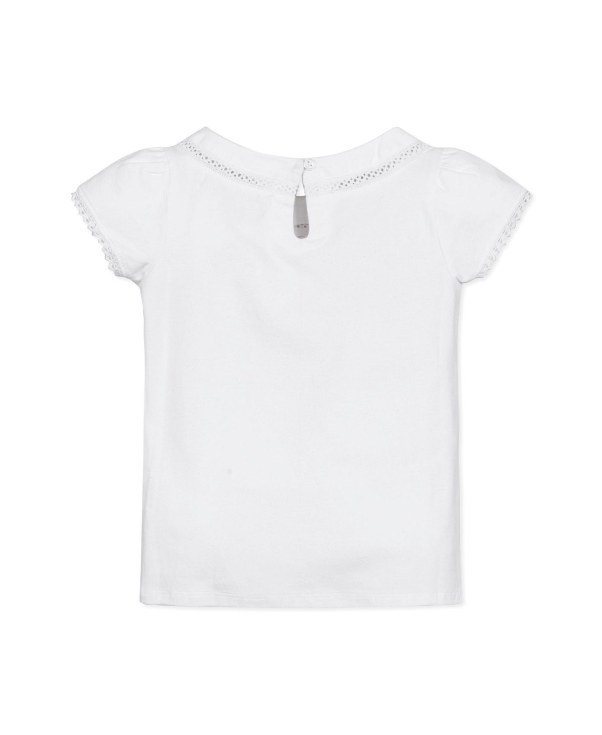 Hope & Henry Girls' Short Sleeve Knit Top with Tulip Sleeves, Kids