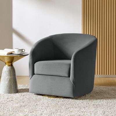 Swivel Accent Chair with Gold Metal Base for Living Room Nursery