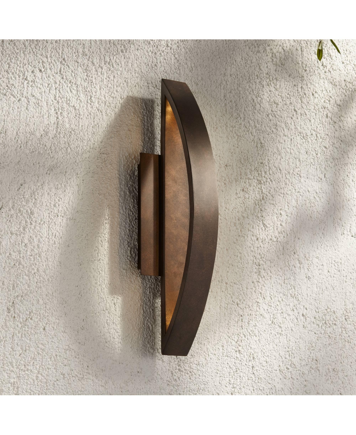 Modern Outdoor Wall Light Fixture Led Mottled Coppered Bronze Brown 20 1/2" Arching Steel Frame for Exterior House Porch Patio Outside Deck Garage Yar