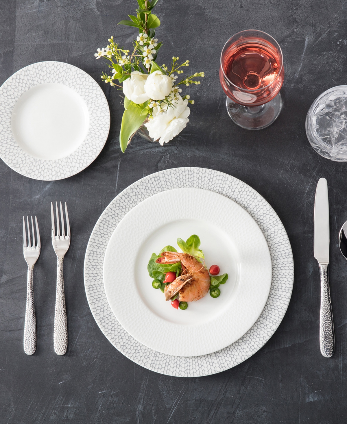 Fortessa Amanda Embossed Bread & Butter Plates, Set Of 4 In Gray