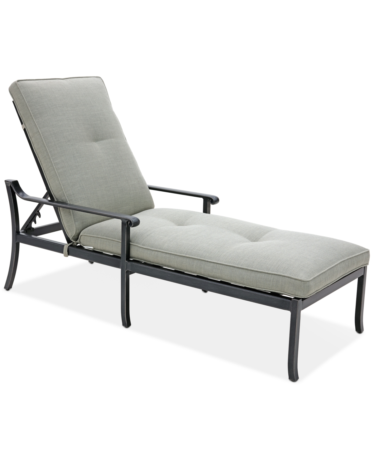 Shop Agio Wythburn Mix And Match Scroll Outdoor Chaise Lounge In Oyster Light Grey,pewter Finish
