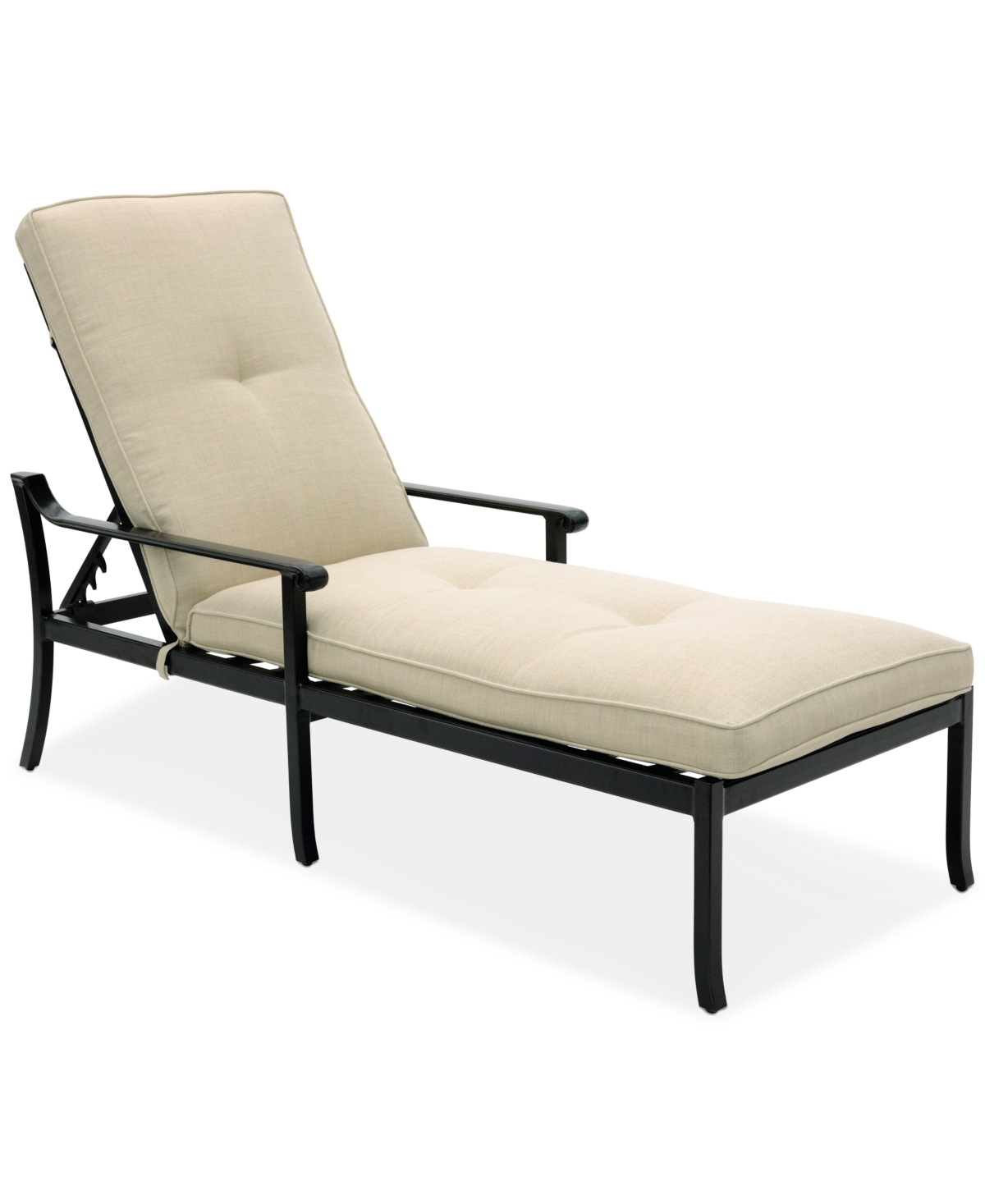 Agio Wythburn Mix And Match Scroll Outdoor Chaise Lounge In Straw Natural,pewter Finish