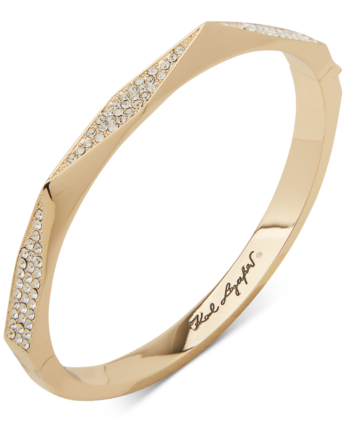 Pave Geometric Bangle Bracelet - Gold