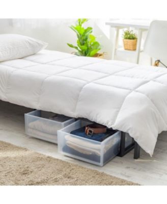 USA 30 Qt. Stackable Storage Drawer, 2 Pack, Plastic Drawer Organizer with Clear Doors for Pantry, Bedroom, Closet, Kitchen, Under-Sink, Home and Office De-Clutter, Shoes and Crafts - White