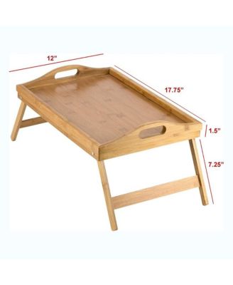 Bed Table Tray with Folding Legs - Breakfast Tray Bamboo Bed Tray for Sofa, Bed, Eating, Snacking and Working
