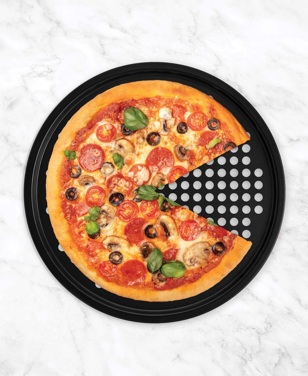 Fante's 3-Piece Crispy Pizza Pan with Pizza Scissors and Olive Oil Can Set, The Italian Market Original Since 1906