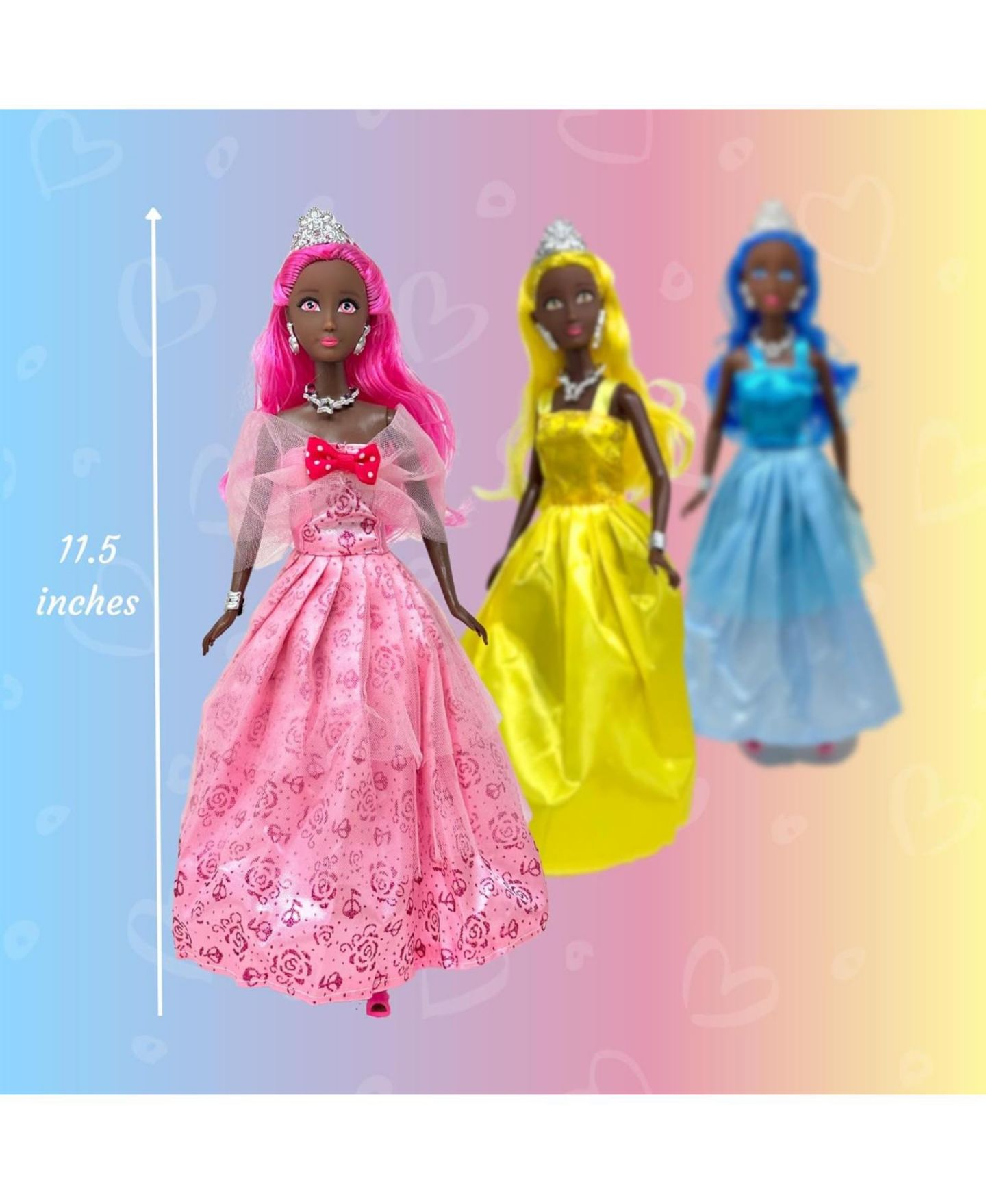 Детские куклы The New York Doll Collection Princess Posable Dolls, 11.5", 3-Piece Set, от 3 лет — фото 3