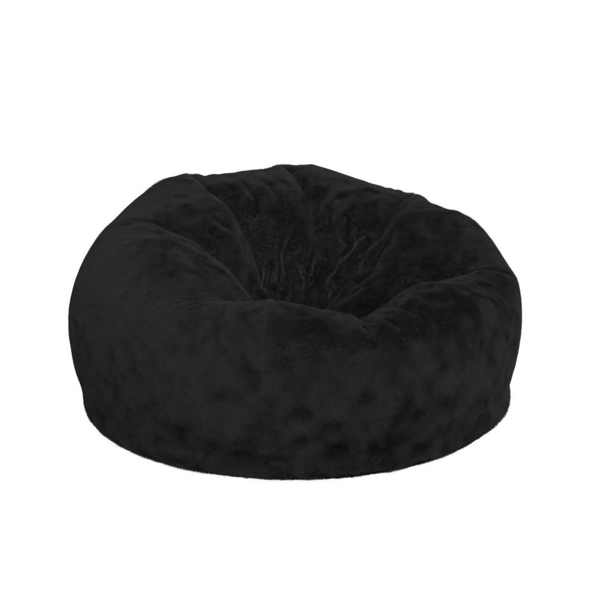 Oversized Bean Bag Chair For Kids And Adults - Black furry