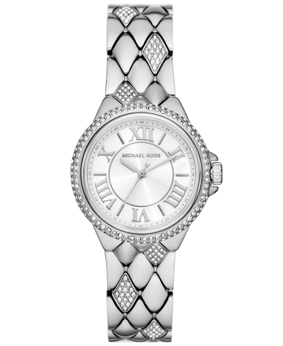 Michael Kors Women's Camille Three-hand Silver-tone Stainless Steel Watch 33mm