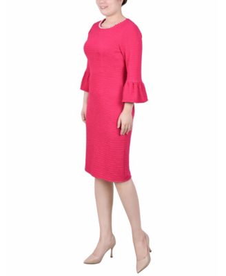 Women's 3/4 Length Imitation Pearl Detail Dress