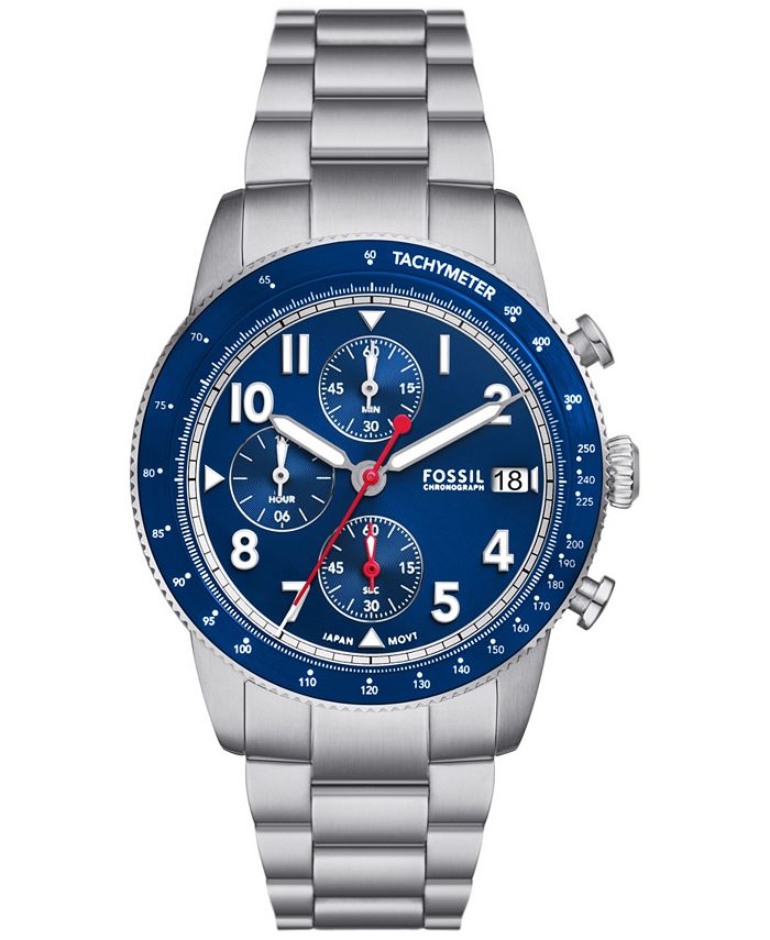 Fossil men's top silver sport watch